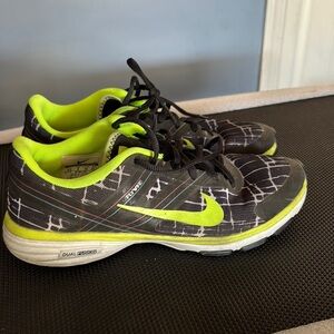 Nike Black and Lime Athletic Shoes